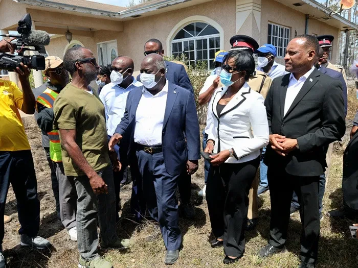Prime Minister Davis visits fire-stricken areas in Grand Bahama and deploys 30 RBDF officers to assist