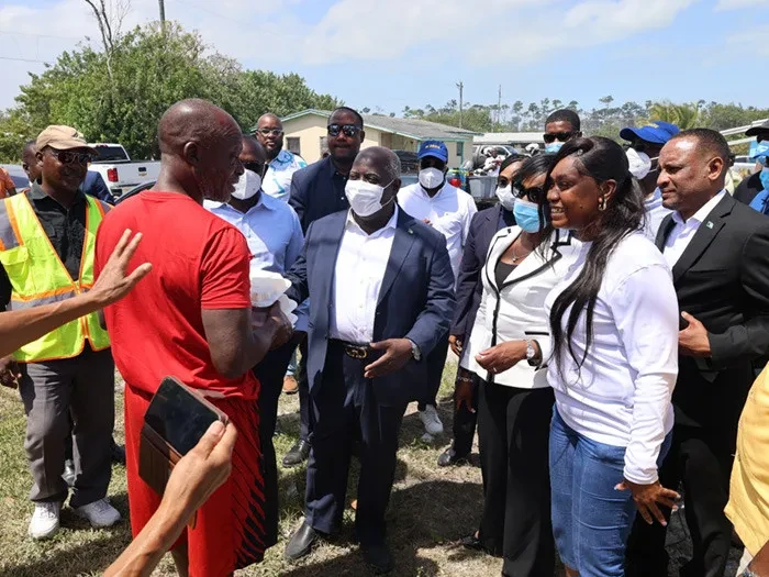 Prime Minister Davis visits fire-stricken areas in Grand Bahama and deploys 30 RBDF officers to assist