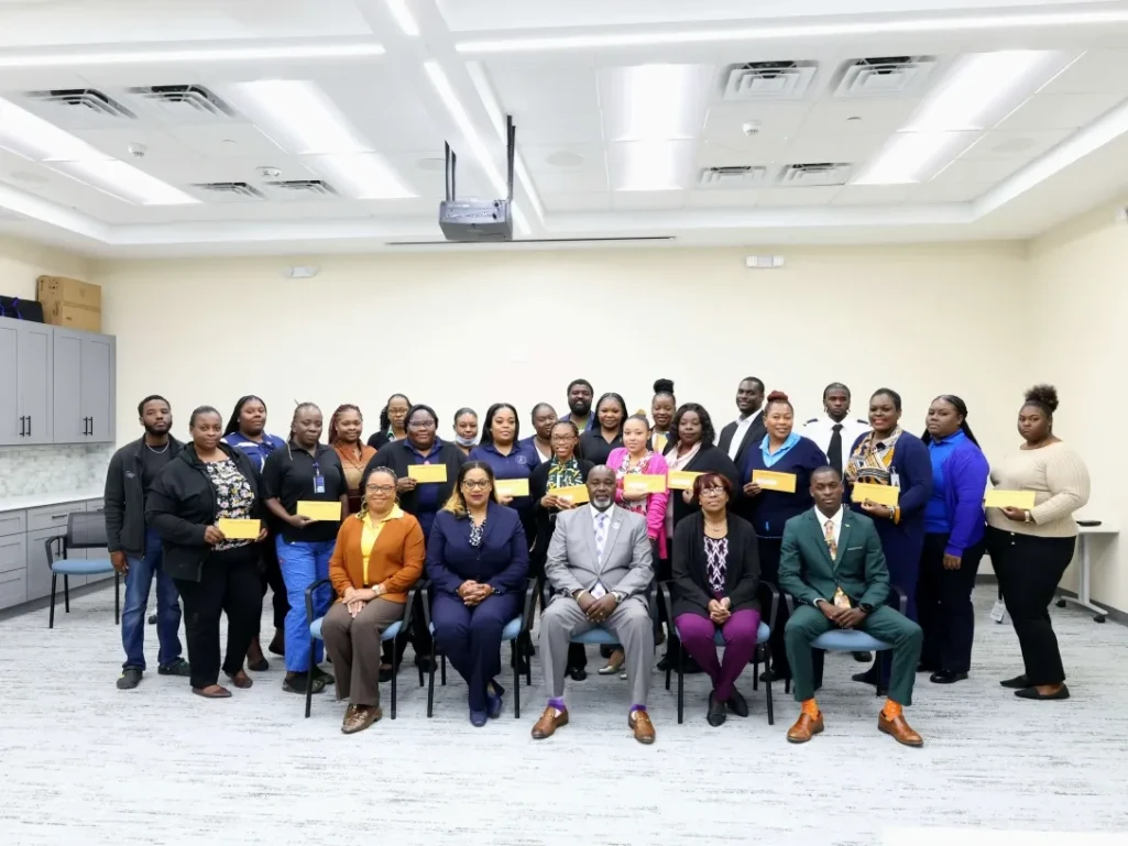 A number of participants in the Public Service Professional Engagement Programme in Grand Bahama at the Public Hospitals Authority, Post Office, Parliamentary Registration Department, Road Traffic Department and the Royal Bahamas Police Force received letters of appointment from the Ministry of Labour and Public Service on Wednesday, January 29, 2025. (BIS Photos/Andrew Miller)