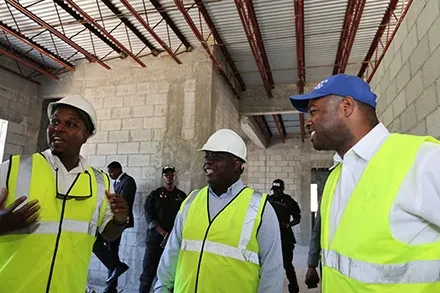 Prime Minister Davis Tours Nassau Village and its Community Centre Under Construction