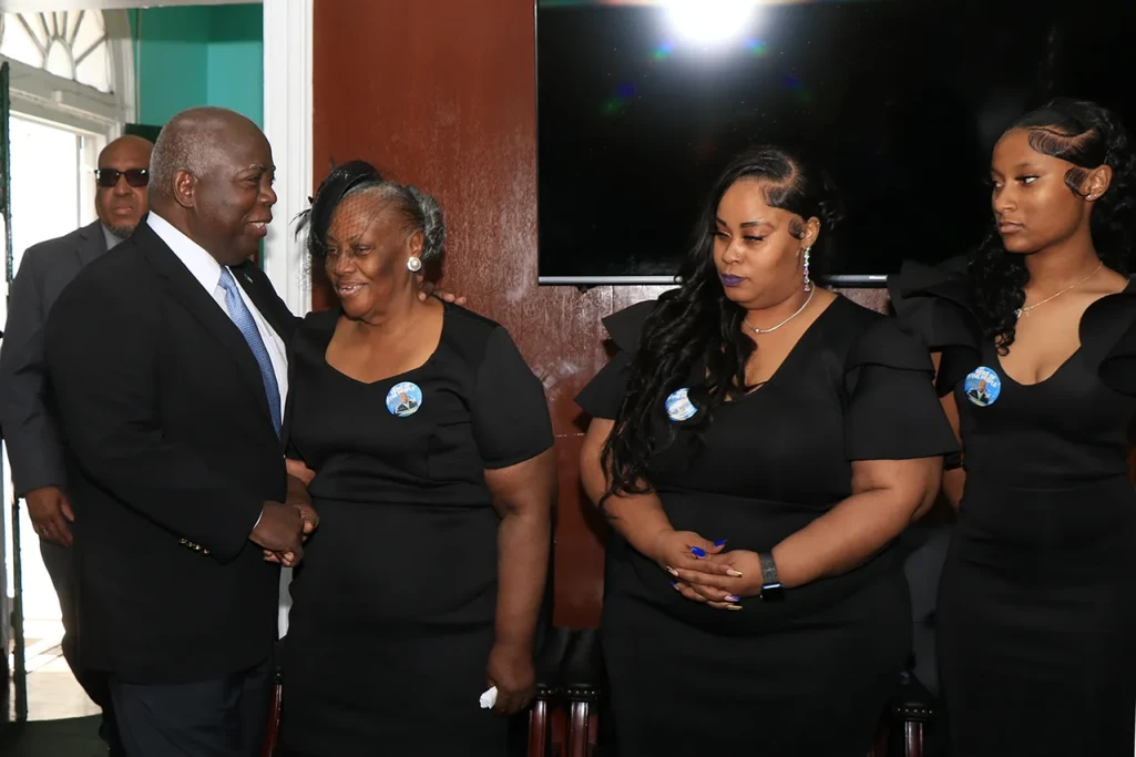 Prime Minister Philip Davis pays respects to the late Rodney Moncur, JP, former Senator Prime Minister Philip Davis pays respects to the late Rodney Moncur, JP, former Senator