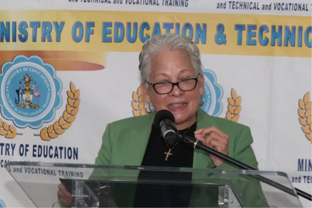 Minister of Youth, Sports and Culture the Hon. Mario Bowleg and Minister of Education and Technical and Vocational Training the Hon. Glenys Hanna Martin (both pictured speaking) joined members of their Ministry’s executive teams and other stakeholders at the Launch of the National Cultural Artist Registry Website, on April 14, 2025, held at the Ivy Dumont Building, on University Boulevard.  (BIS Photos/Eric Rose) Minister of Youth, Sports and Culture the Hon. Mario Bowleg and Minister of Education and Technical and Vocational Training the Hon. Glenys Hanna Martin (both pictured speaking) joined members of their Ministry’s executive teams and other stakeholders at the Launch of the National Cultural Artist Registry Website, on April 14, 2025, held at the Ivy Dumont Building, on University Boulevard.  (BIS Photos/Eric Rose)