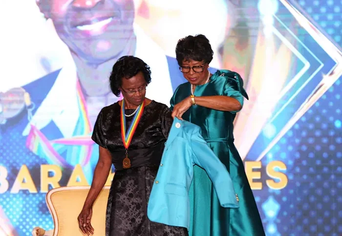 Dame Cynthia Pratt presented the honours at the National Sports Hall of Fame Ceremony Dame Cynthia Pratt presented the honours at the National Sports Hall of Fame Ceremony