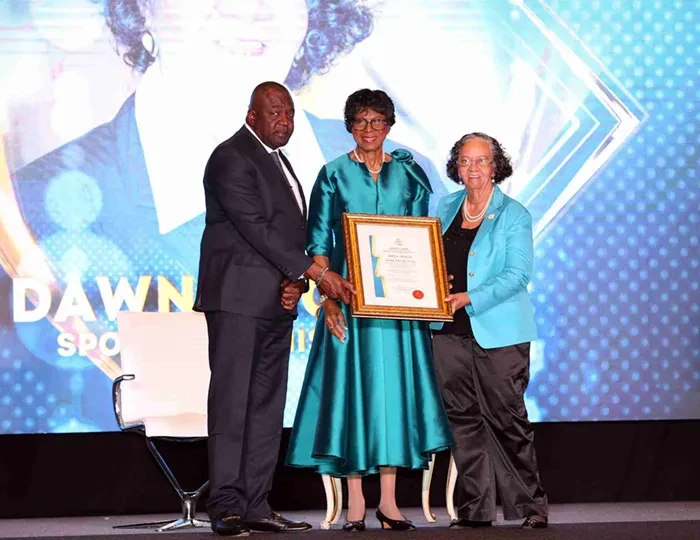 Dame Cynthia Pratt presented the honours at the National Sports Hall of Fame Ceremony Dame Cynthia Pratt presented the honours at the National Sports Hall of Fame Ceremony