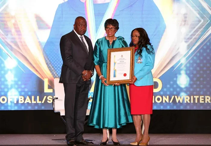 Dame Cynthia Pratt presented the honours at the National Sports Hall of Fame Ceremony Dame Cynthia Pratt presented the honours at the National Sports Hall of Fame Ceremony