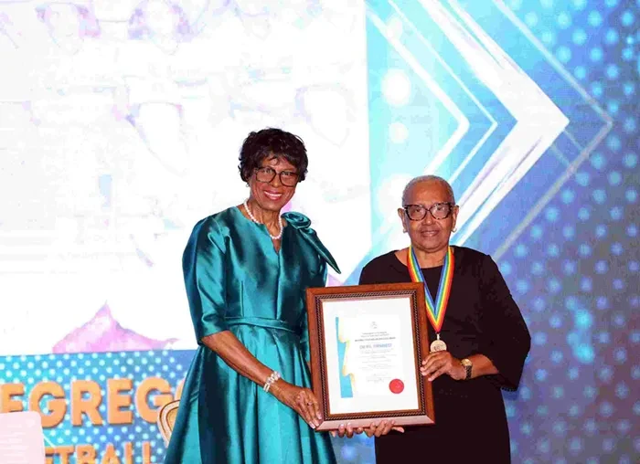 Dame Cynthia Pratt presented the honours at the National Sports Hall of Fame Ceremony Dame Cynthia Pratt presented the honours at the National Sports Hall of Fame Ceremony