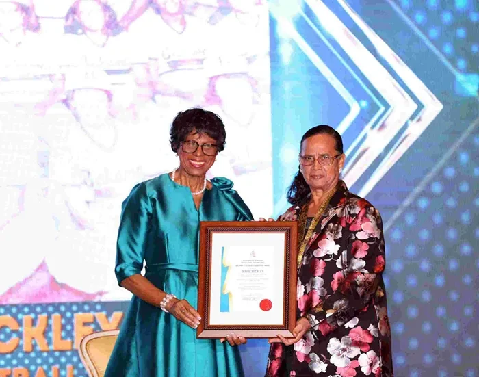 Dame Cynthia Pratt presented the honours at the National Sports Hall of Fame Ceremony Dame Cynthia Pratt presented the honours at the National Sports Hall of Fame Ceremony