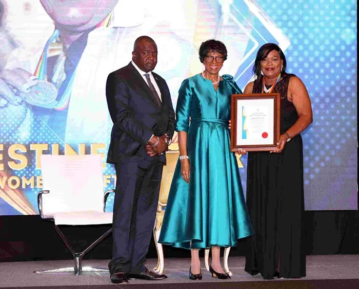 Dame Cynthia Pratt presented the honours at the National Sports Hall of Fame Ceremony Dame Cynthia Pratt presented the honours at the National Sports Hall of Fame Ceremony