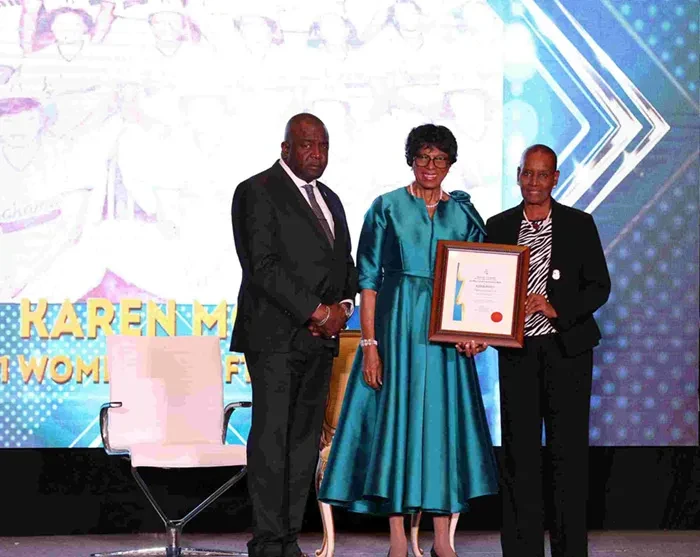 Dame Cynthia Pratt presented the honours at the National Sports Hall of Fame Ceremony Dame Cynthia Pratt presented the honours at the National Sports Hall of Fame Ceremony