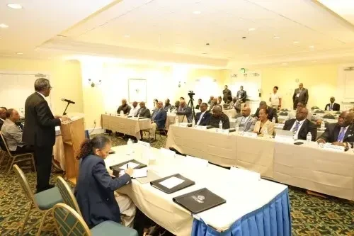 Minister of Foreign Affairs, the Hon. Fred Mitchell held a private meeting with Diplomats on Monday, November 4, 2024, as Diplomatic Week got underway at the Grand Lucayan resort in Freeport. Minister of Foreign Affairs, the Hon. Fred Mitchell held a private meeting with Diplomats on Monday, November 4, 2024, as Diplomatic Week got underway at the Grand Lucayan resort in Freeport.