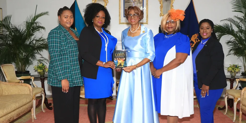 Pictured from left: Lauren-Ashley Heastie, Sherry Johnson Deal, H.E. Dame Cynthia Pratt, Sherry Brown, and Sandena Neely.    (BIS Photo/Letisha Henderson) Pictured from left: Lauren-Ashley Heastie, Sherry Johnson Deal, H.E. Dame Cynthia Pratt, Sherry Brown, and Sandena Neely.    (BIS Photo/Letisha Henderson)