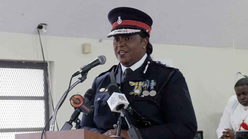 Commissioner Knowles addressing force during Sunday's annual church service.