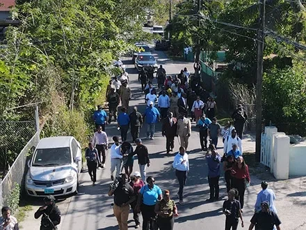 Prime Minister Davis Tours Nassau Village and its Community Centre Under Construction