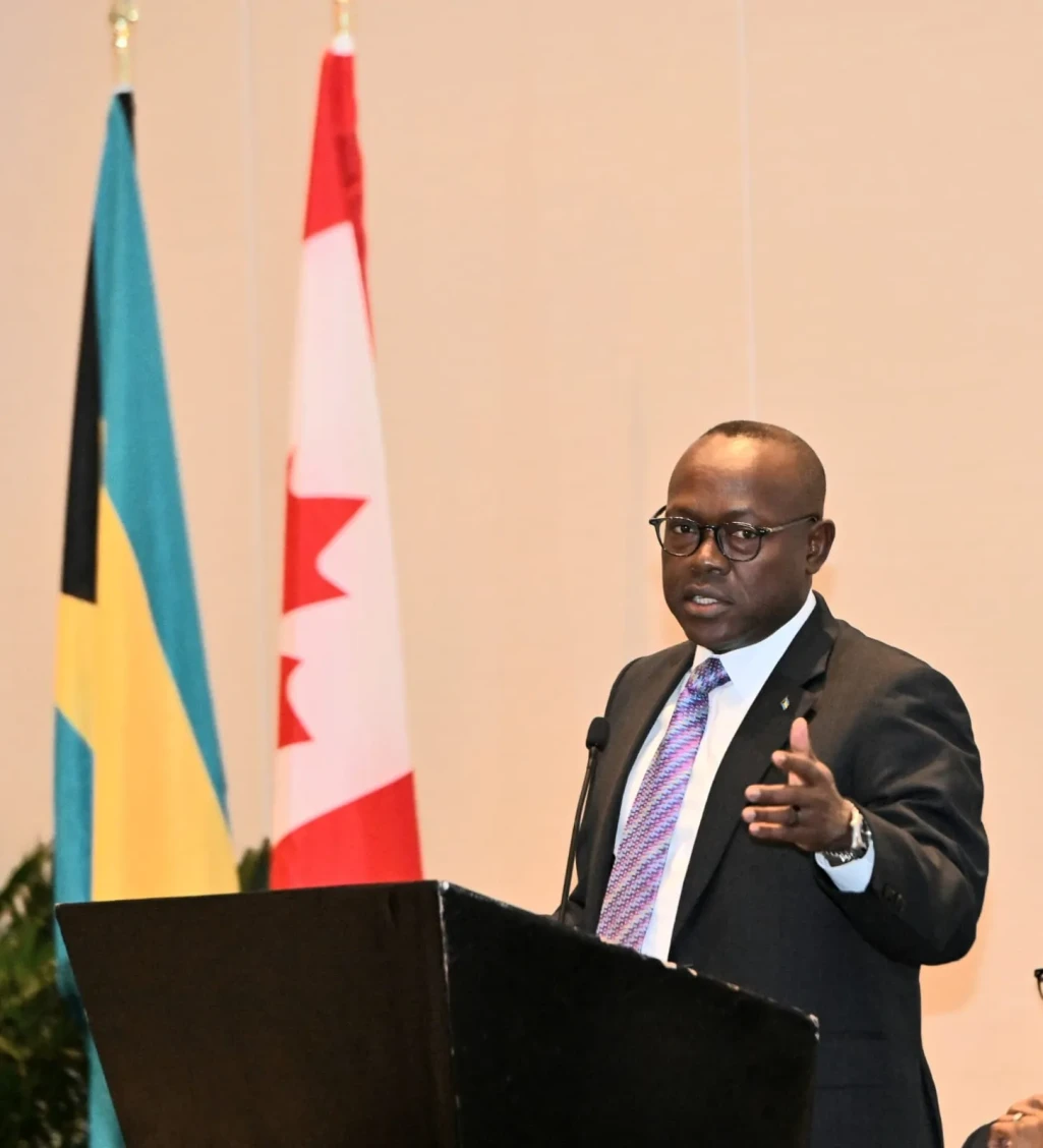 Deputy Prime Minister and Minister of Tourism, Investments and Aviation the Hon. Chester Cooper delivers Official Opening Remarks at the Canada-Bahamas Innovation Trade Mission 2025 held February 26-28, 2025 at Baha Mar Convention Center, Cable Beach.
