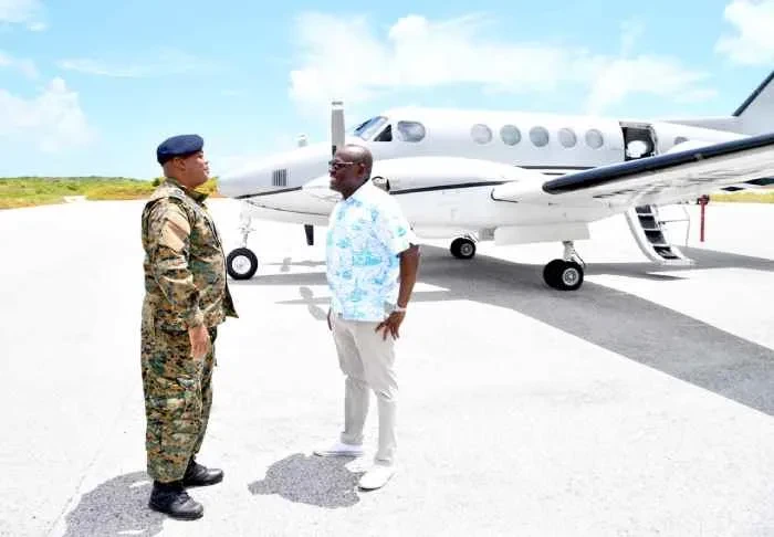 DPM Cooper views the new multi-purpose Bahamas Government complex in Ragged Island