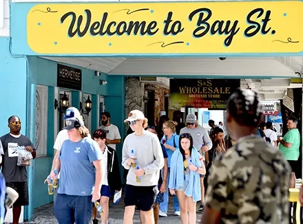 Tourism Minister Cooper did a Walkabout, Greeting Vendors and Visitors Downtown Today