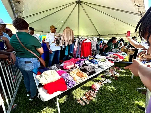 Police Women Hold a Food & Clothing Drive at Windsor Park