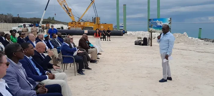 Groundbreaking ceremony for the NCL Pier on Great Stirrup Cay