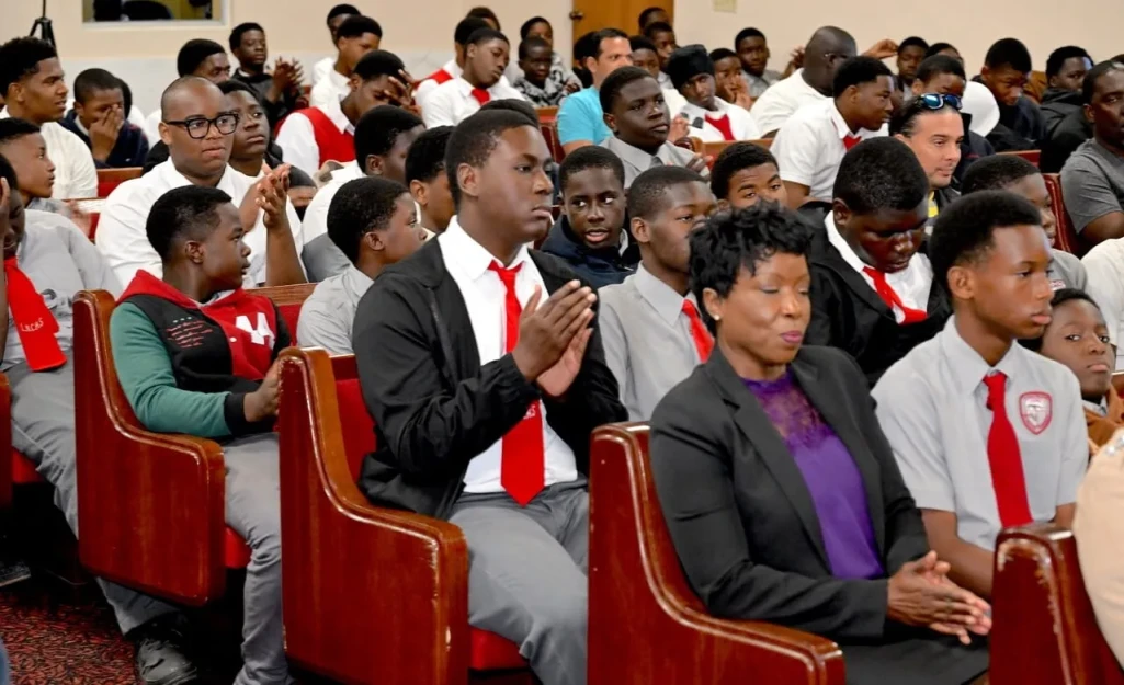 DPM Cooper advises male L.N. Coakley students - in self-building, envision your blueprint, put in the effort and stick to the plan