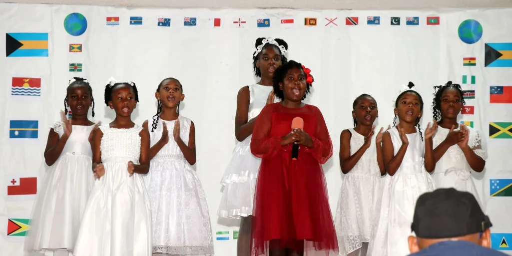 The young girls in the George Town Primary's Hallelujah Voices sing a gospel song. The young girls in the George Town Primary's Hallelujah Voices sing a gospel song.