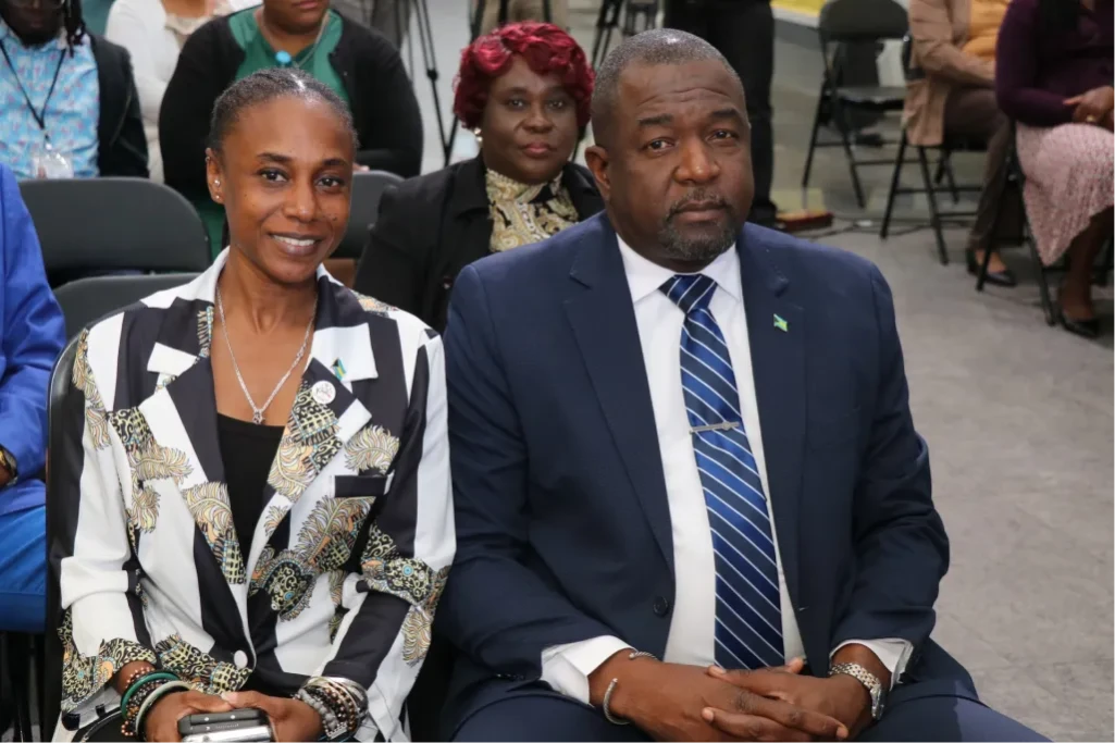 Minister of Youth, Sports and Culture the Hon. Mario Bowleg and Minister of Education and Technical and Vocational Training the Hon. Glenys Hanna Martin (both pictured speaking) joined members of their Ministry’s executive teams and other stakeholders at the Launch of the National Cultural Artist Registry Website, on April 14, 2025, held at the Ivy Dumont Building, on University Boulevard.  (BIS Photos/Eric Rose) Minister of Youth, Sports and Culture the Hon. Mario Bowleg and Minister of Education and Technical and Vocational Training the Hon. Glenys Hanna Martin (both pictured speaking) joined members of their Ministry’s executive teams and other stakeholders at the Launch of the National Cultural Artist Registry Website, on April 14, 2025, held at the Ivy Dumont Building, on University Boulevard.  (BIS Photos/Eric Rose)