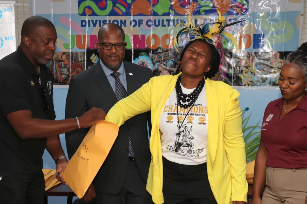Schools and Stakeholders cheer on the picking of the 2025 Junior Junkanoo order of entry