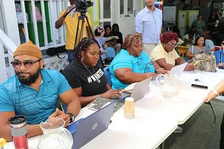 National Arts Festival -- Harbour Island Green School students, cheered on