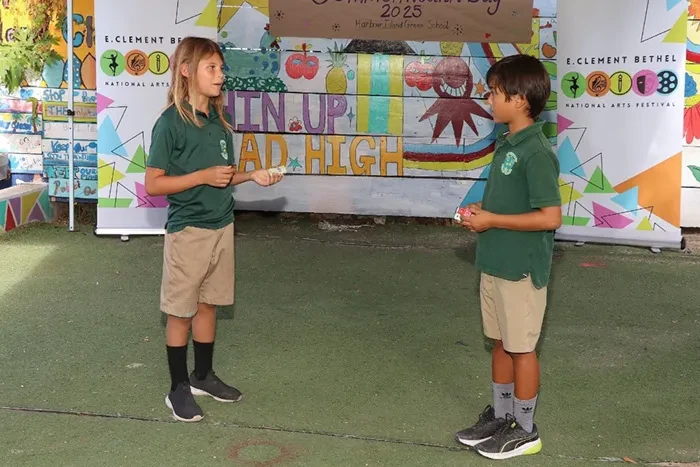 National Arts Festival -- Harbour Island Green School students, cheered on