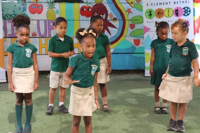 National Arts Festival -- Harbour Island Green School students, cheered on