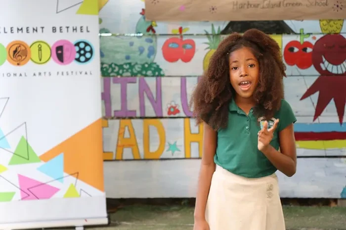 National Arts Festival -- Harbour Island Green School students, cheered on