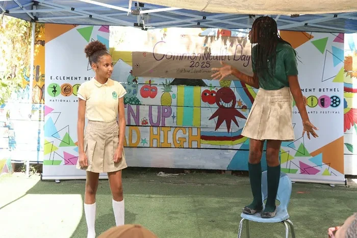 National Arts Festival -- Harbour Island Green School students, cheered on