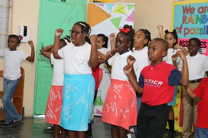 More than 30 Junkanoo art pieces highlight Tarpum Bay Primary School in the E. Clement Bethel National Arts Festival Eleuthera Adjudications