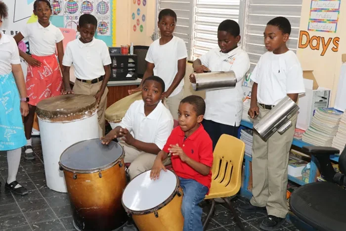 More than 30 Junkanoo art pieces highlight Tarpum Bay Primary School in the E. Clement Bethel National Arts Festival Eleuthera Adjudications