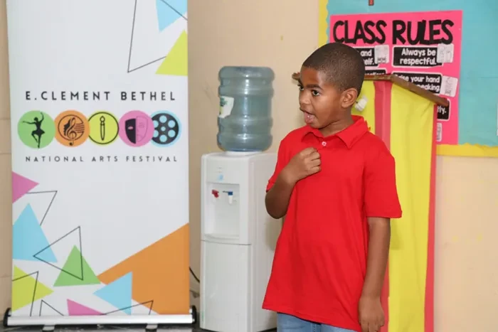 More than 30 Junkanoo art pieces highlight Tarpum Bay Primary School in the E. Clement Bethel National Arts Festival Eleuthera Adjudications