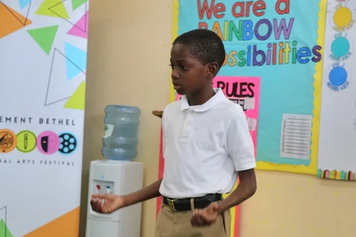 More than 30 Junkanoo art pieces highlight Tarpum Bay Primary School in the E. Clement Bethel National Arts Festival Eleuthera Adjudications
