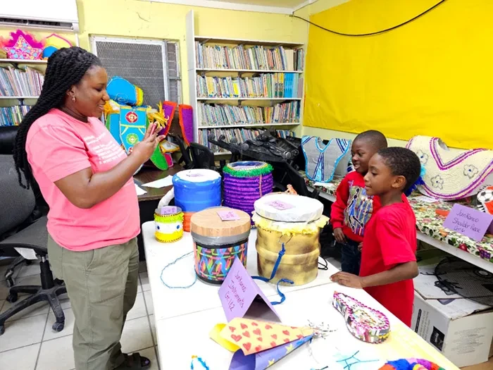 More than 30 Junkanoo art pieces highlight Tarpum Bay Primary School in the E. Clement Bethel National Arts Festival Eleuthera Adjudications