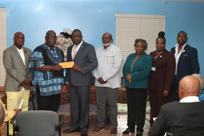 Minister Bowleg Joins in Junkanoo Seed Funding Presentation