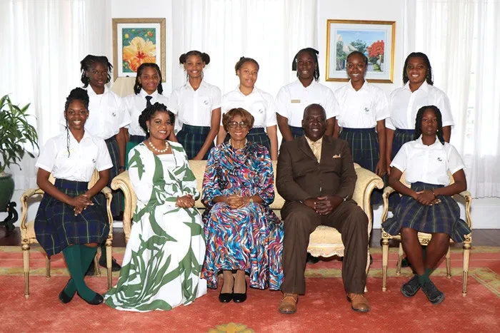 Kingsway Academy Senior Girls Basketball Champs pay a courtesy call on the Governor General Kingsway Academy Senior Girls Basketball Champs pay a courtesy call on the Governor General