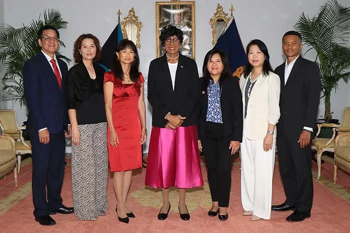 Members of Bahamas Dragon Boat Festival pay a courtesy call on the Governor General