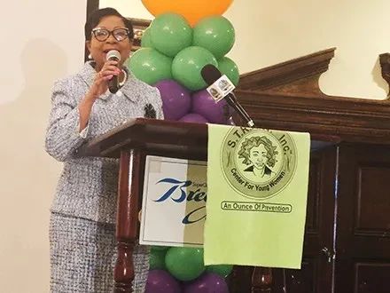 Mrs. Ann Marie Davis of the Office of the Spouse of the Prime Minister spoke to the young ladies attending S.T.R.A.W. Inc. Center for Young Women’s 19th Annual Girls Leadership Conference on this year’s theme 'The Situation Room - Lean In' at Breezes Resort, Friday, March 21, 2025.