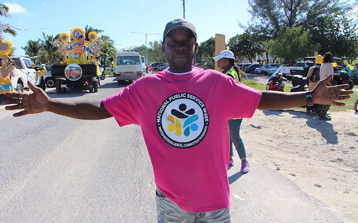 Public servant enjoying float parade  (BIS Photos/Mark Ford) Public servant enjoying float parade  (BIS Photos/Mark Ford)