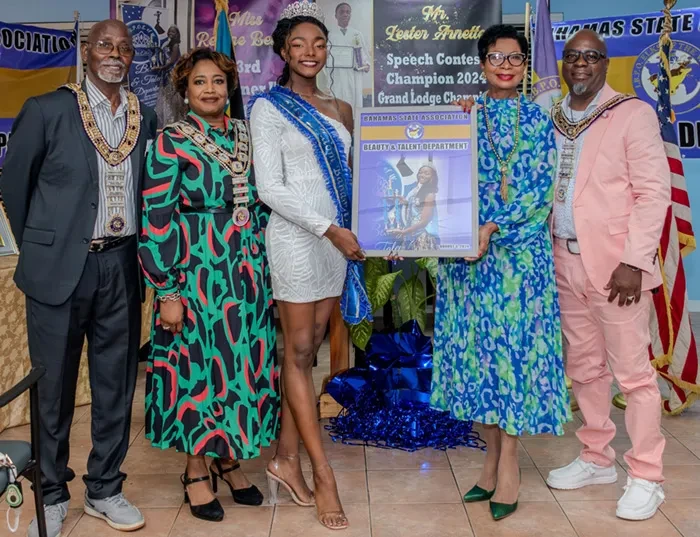 Mrs. Ann Marie Davis presented awards at Bahamas State Association of Elks ceremonies