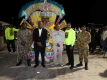 Minister of Foreign Affairs the Hon. Fred Mitchell, pictured second left, takes in 'People's Rush' parade revelry. Minister of Foreign Affairs the Hon. Fred Mitchell, pictured second left, takes in 'People's Rush' parade revelry.