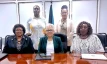 Pictured from left, seated: Lorraine Armbrister, Permanent Secretary; Hon. Glenys Hanna-Martin; Clara Storr, Primary Education Officer, Ministry of Education and Technical & Vocational Training.  Standing: Oria Woods-Knowles, Deputy Director of Sports; and Keesha Johnson High School Education Officer, Ministry of Education. Pictured from left, seated: Lorraine Armbrister, Permanent Secretary; Hon. Glenys Hanna-Martin; Clara Storr, Primary Education Officer, Ministry of Education and Technical & Vocational Training.  Standing: Oria Woods-Knowles, Deputy Director of Sports; and Keesha Johnson High School Education Officer, Ministry of Education.