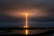 The Falcon 9 as it launches from Port Canaveral.