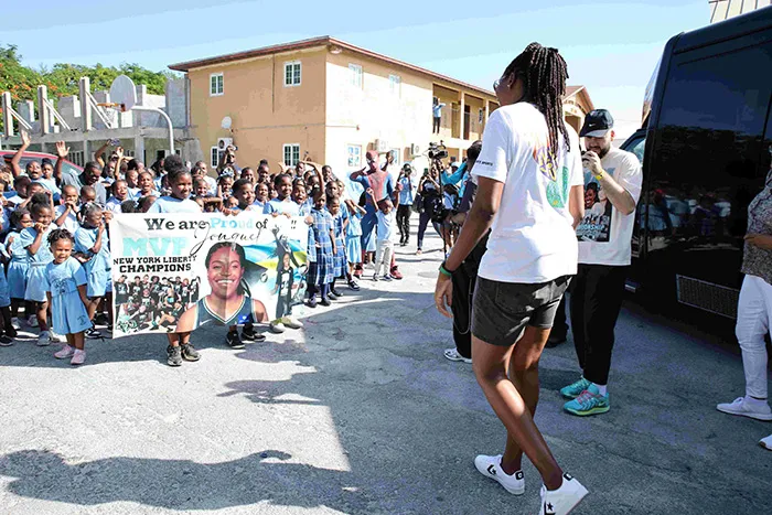 WNBA MVP Jonquel Jones celebrated during school visits in Grand Bahama WNBA MVP Jonquel Jones celebrated during school visits in Grand Bahama