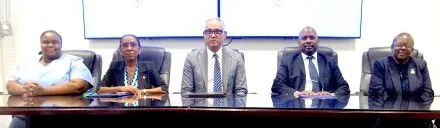 l-r Nurse Gina Ferguson-Rose, Dr. Eldonna Boisson, Health Minister Dr. Michael Darville, Dr. Philip Swann, and Dr. Jillian Bartlett l-r Nurse Gina Ferguson-Rose, Dr. Eldonna Boisson, Health Minister Dr. Michael Darville, Dr. Philip Swann, and Dr. Jillian Bartlett